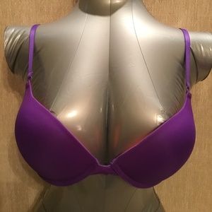 Purple bra push up with orange lining 36A